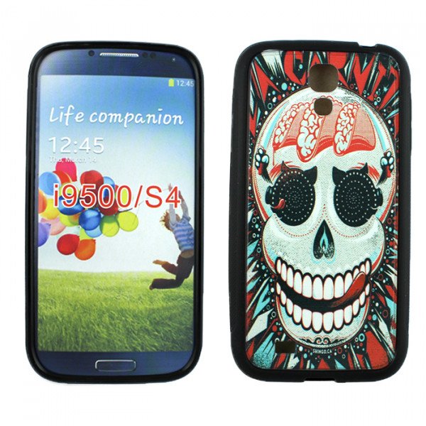 Wholesale Samsung Galaxy S4 Funky Skull Design Gummy Case